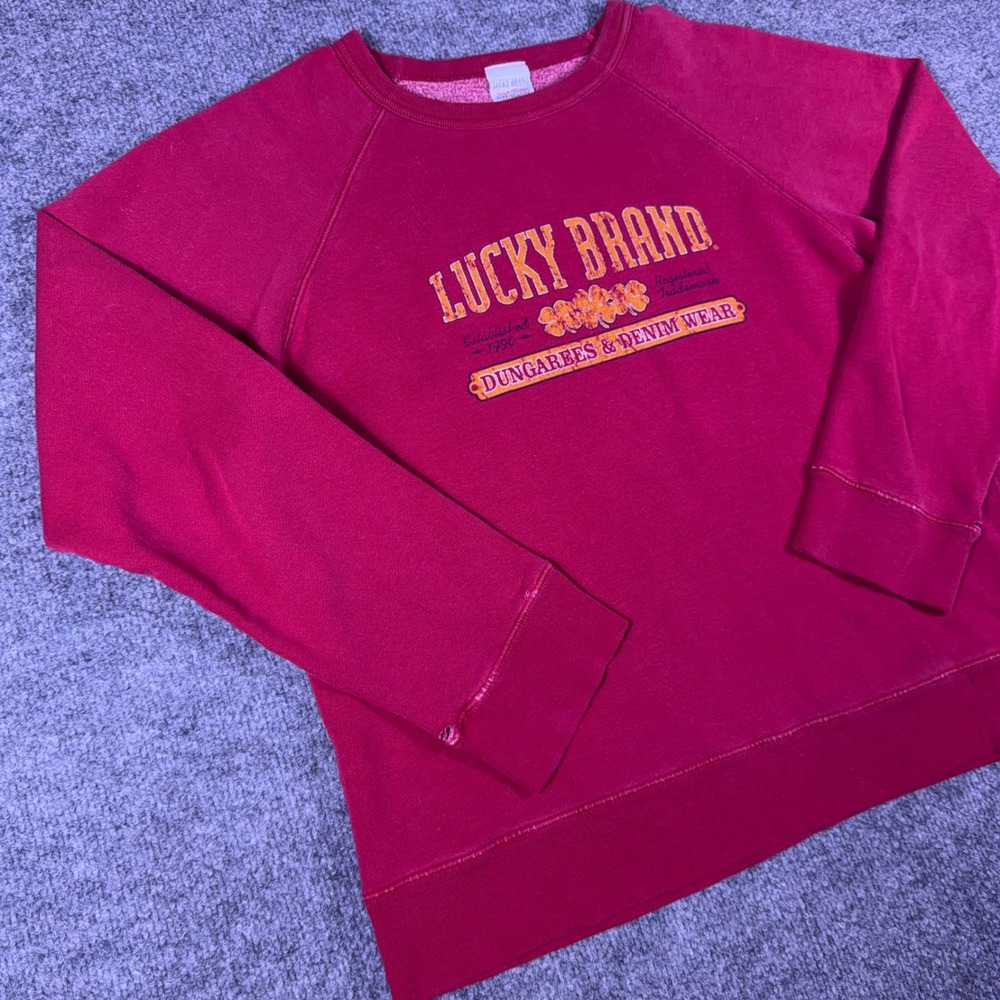 Vintage Lucky Brand Red Longsleeve Shirt Mens Large 8CS1000
